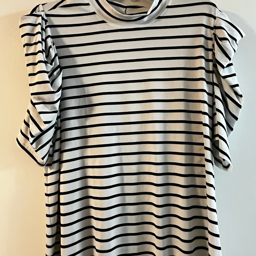Classic Black and White Striped Women's Top